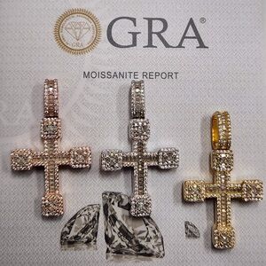 Diamond Urn Pendant, VVS GRA certified 14k Gold Vermeil, FREE APPRAISAL Incl.